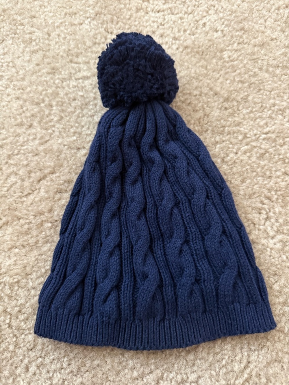 The Beaufort Bonnet Company Navy Cable Knit Pom Hat
